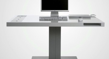 Acrylic Computer Desk with single leg support