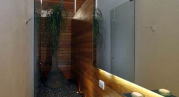 Asian inspired cool modern bathrooms for narrow space