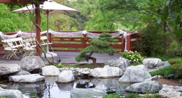 Japanese garden backyard design that perfect for wedding