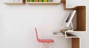 Minimalist modern bookshelf decoration for small home office