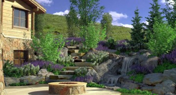 Natural look landscaping designs with big rocks