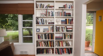 Simple vertical bookshelf decorating idea for an empty corner