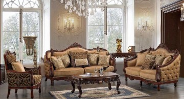 Victorian living room in beige