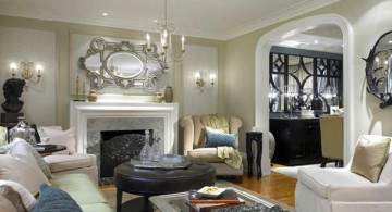 Victorian living room in monochrome