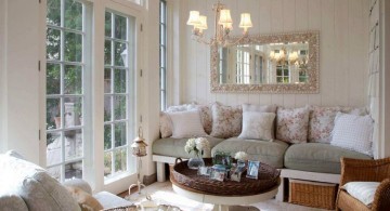 Victorian living room in white for small space