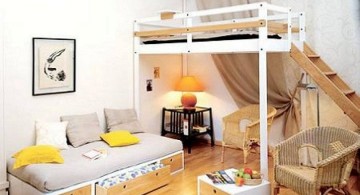 adult loft bed with stairs with daybed