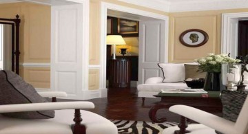 african living room decor in cream and white walls