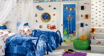 aquatic cool painting ideas for bedrooms