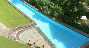 asymetric lap pool designs with small deck