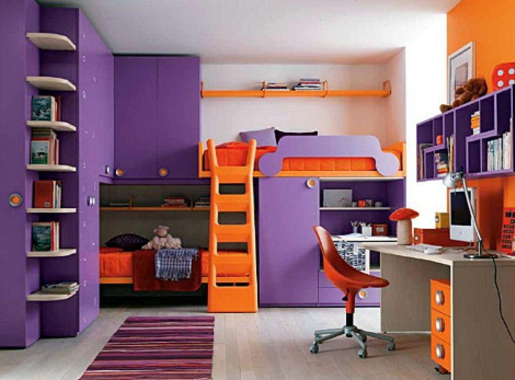 awesome rooms for girls in funky purple and orange