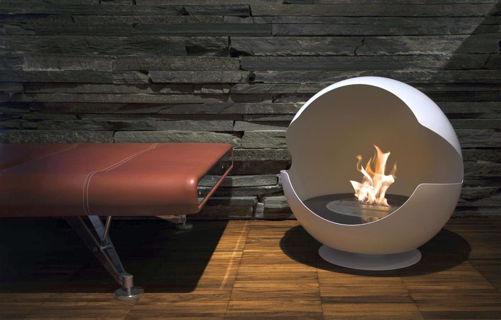 ball shaped freestanding fireplaces designs