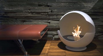 ball shaped freestanding fireplaces designs