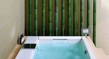 bamboo themed bathroom for small space