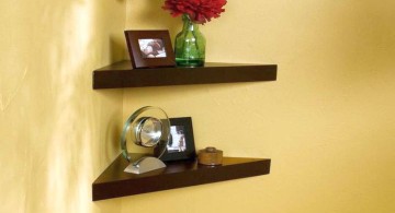 basic two tiered corner shelf designs