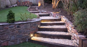 beautiful stones for flower beds with stone stairs