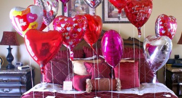 bedroom decoration for valentines day with balloons