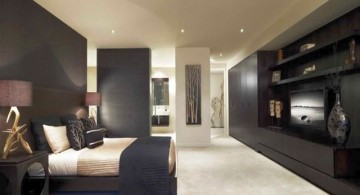 bedroom wall panel design ideas in glossy black