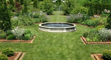 big and spacious landscape fountain design ideas