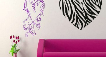 big zebra heart pink and black wall decor