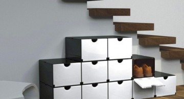 black and white boxes shoe cabinets design ideas