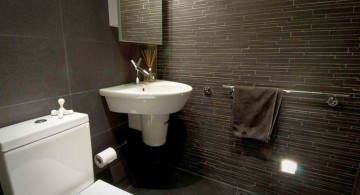 black bathrooms ideas with textured wall