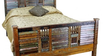 blue toned rustic bed plans