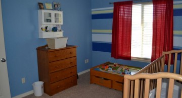 blue toned with blue stripes kids rooms paint ideas