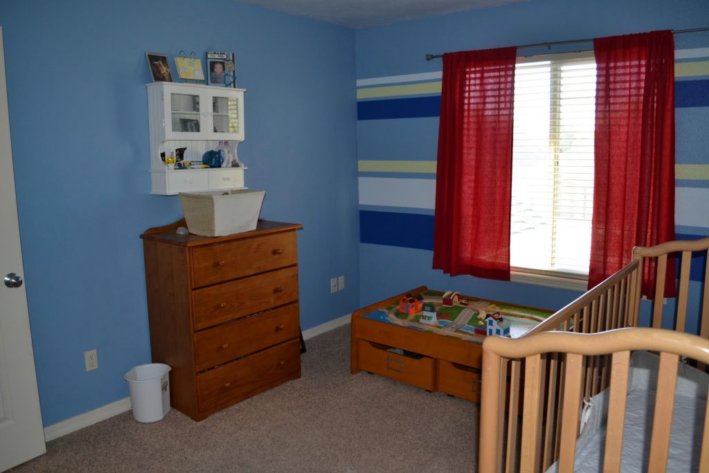 blue toned with blue stripes kids rooms paint ideas