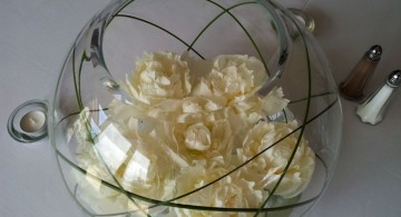bowl centerpiece ideas with white roses
