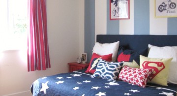 boys blue room in stripes and stars