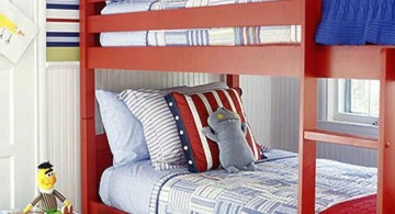 boys blue room with bunk beds