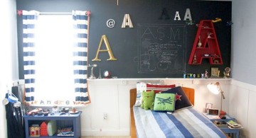 boys room paint ideas for small space with chalkboard wall