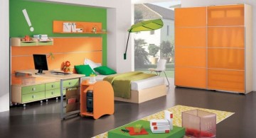 boys room paint ideas in bright orange and green