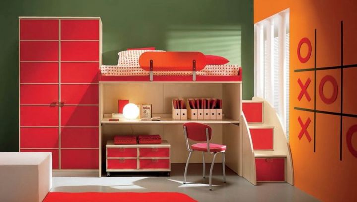 boys room paint ideas in orange and tic tac toe