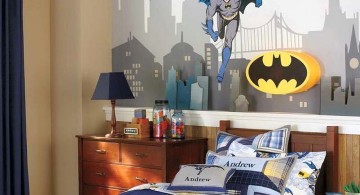 boys room paint ideas with Batman murals