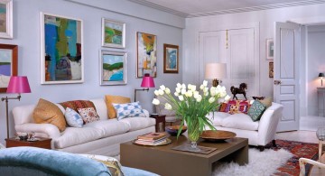 bright and colorful art deco living rooms