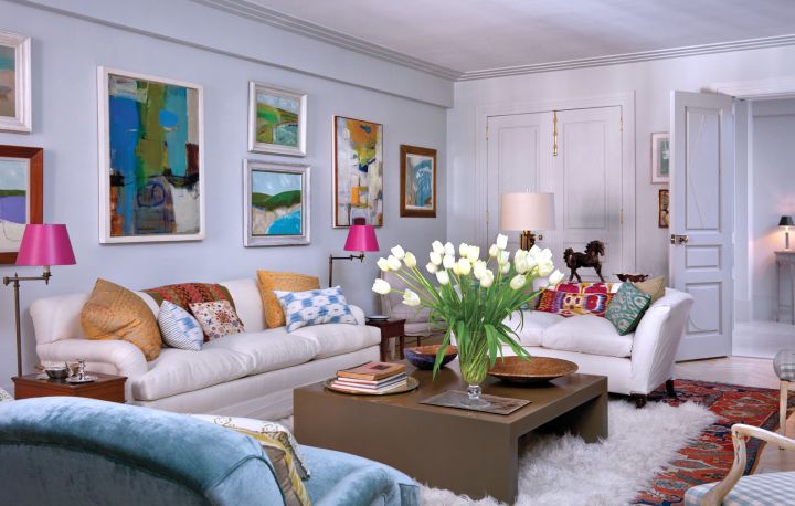 bright and colorful art deco living rooms