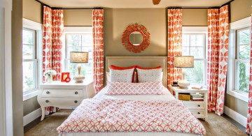 bright orange teenage girl curtain designs