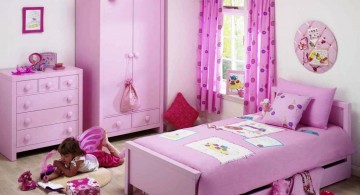 bright pink themed room teenage girl curtain designs