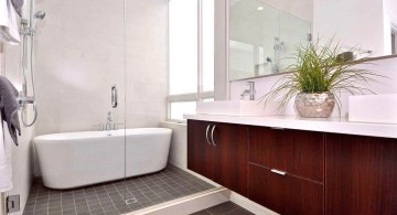 brown bathroom ideas for narrow space