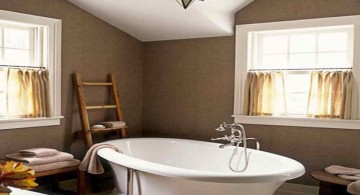 brown bathroom ideas with standalone tub