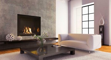 built in large modern fireplace designs with glass