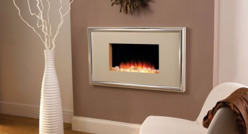 built in modern white fireplace design for small space