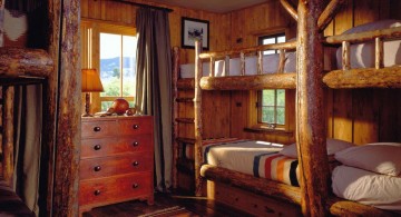 cabin bedroom decorating ideas with bunk beds for lodge