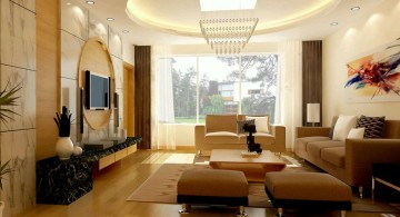 ceiling design ideas for living room with futuristic chandelier