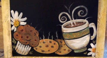 chalkboard writing ideas with pictures of coffee and cookies