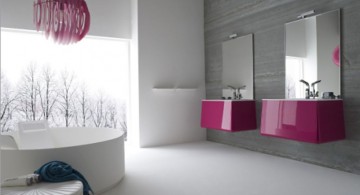 chic in pink cool modern bathrooms