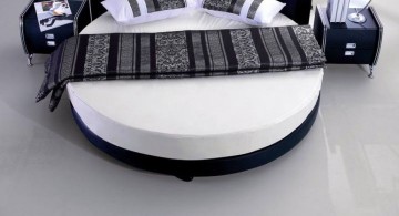 circular bed in monochrome