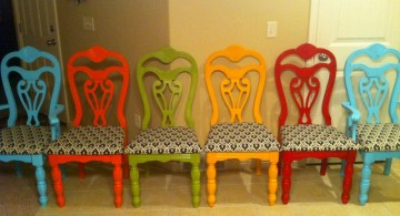 classic multi colored dining chairs