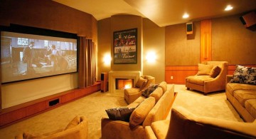 classy basement entertainment room